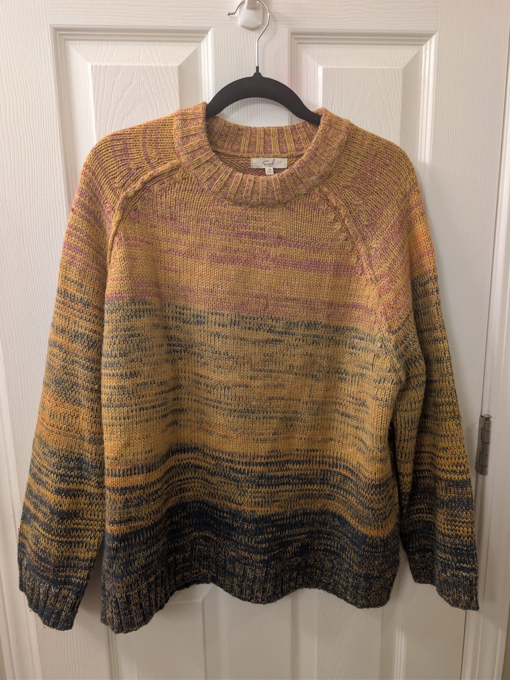 Gradient Crewneck Sweater in Mustard & Navy - Women's